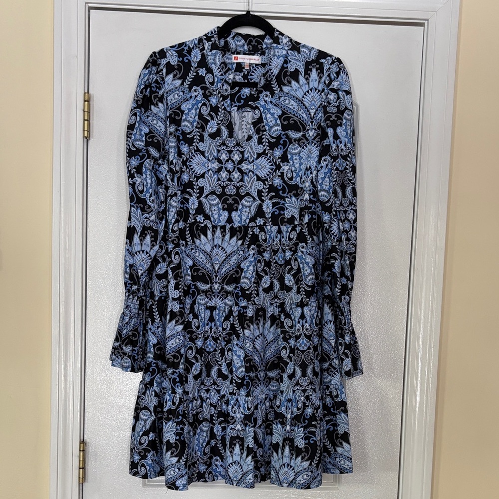 Jude Connally Black and Blue Floral Tammi Dress